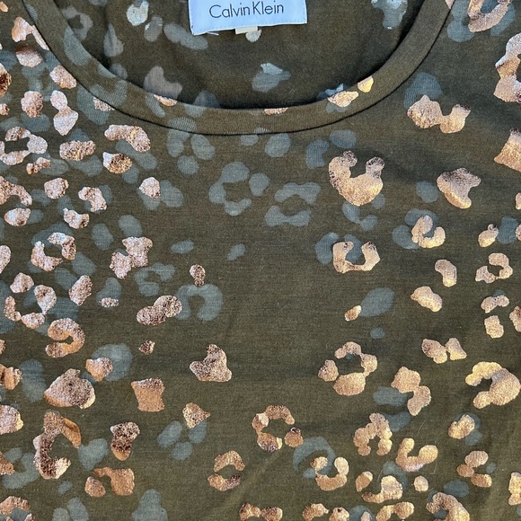 Calvin Klein olive green metallic top NWOT S - Picture 6 of 10